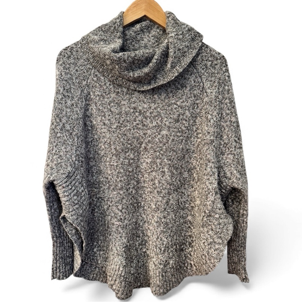Lea & Nicole Speckled Knit Cowl Neck Sweater Neutral